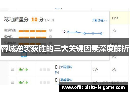 蓉城逆袭获胜的三大关键因素深度解析